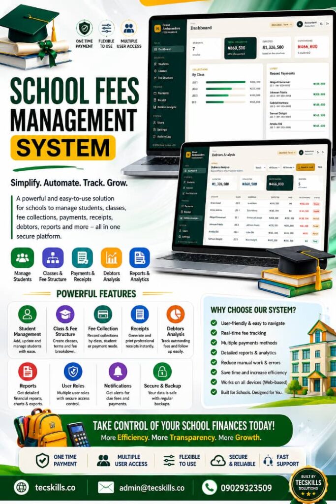 Smart School Fee Management System school fees manager pics